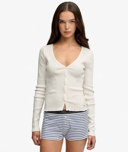 Damen Essential Langarmoberteil mit Knopfleiste - Größe: 44 - Superdry - Modalova