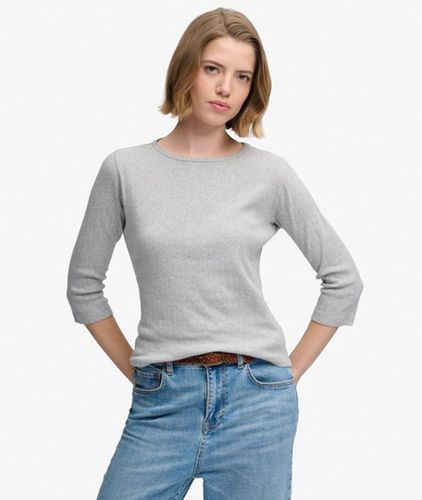 Damen Athletic Essentials Pointelle-top Lockere Passform - Größe: 44 - Superdry - Modalova