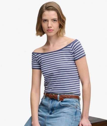 Damen Bardot Off-shoulder-top Schmale Passform - Größe: 42 - Superdry - Modalova