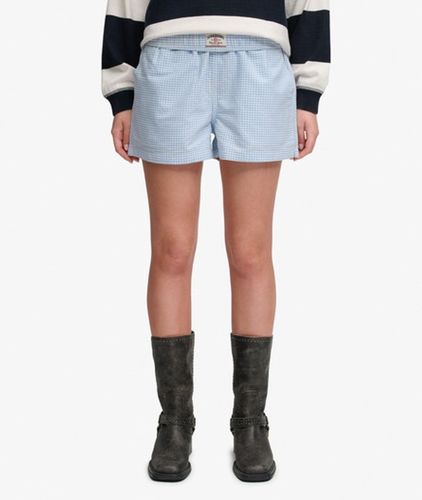 Damen Karierte Shorts mit Elastischem Baumwollbund - Größe: 36 - Superdry - Modalova