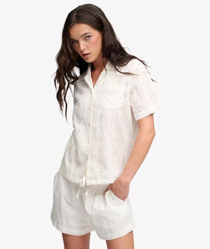 Damen Heritage Broderie Kurzarmhemd - Größe: 38 - Superdry - Modalova