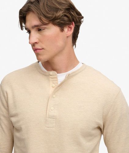 Herren Mini Slub Waffle Langarm-grandad-shirt - Größe: L - Superdry - Modalova