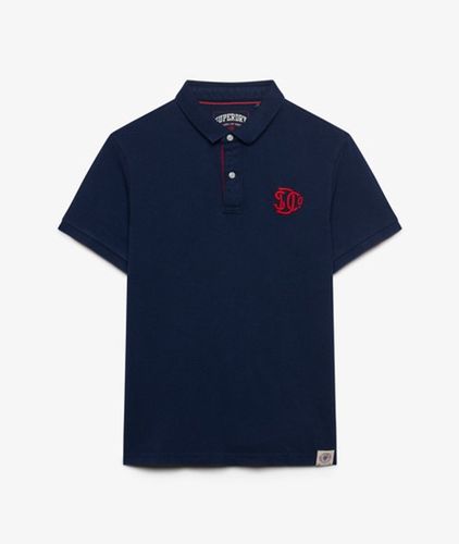 Herren Piqué Monogram Poloshirt - Größe: S - Superdry - Modalova