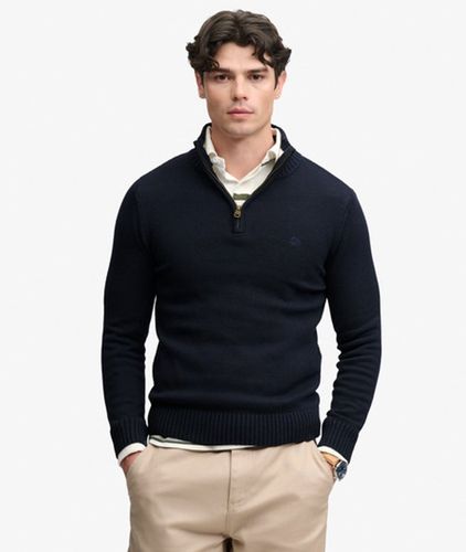 Herren Strickpullover mit Halbreißverschluss und Schmaler Passform - Größe: M - Superdry - Modalova