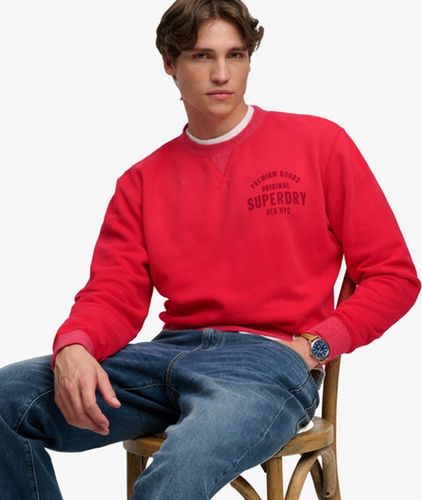 Herren Baumwolle Logo-Druck Block Text Rundhals-Sweatshirt, , Größe: M - Superdry - Modalova