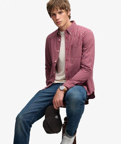Herren Preppy Poplin Langarmhemd - Größe: M - Superdry - Modalova