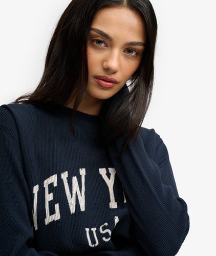Damen Athletic Essential Langarmshirt mit Grafik - Größe: 44 - Superdry - Modalova