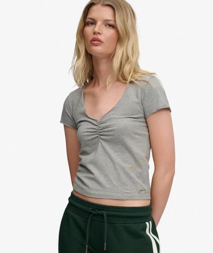 Damen Athletic Essentials Kurzarmshirt mit Raffung - Größe: 42 - Superdry - Modalova