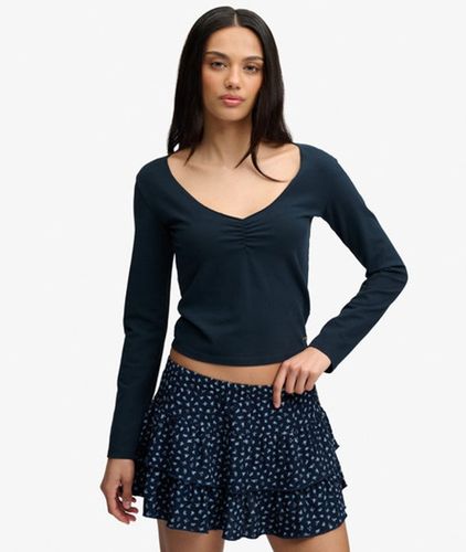 Damen Athletic Essential Langarmshirt mit Raffung - Größe: 42 - Superdry - Modalova