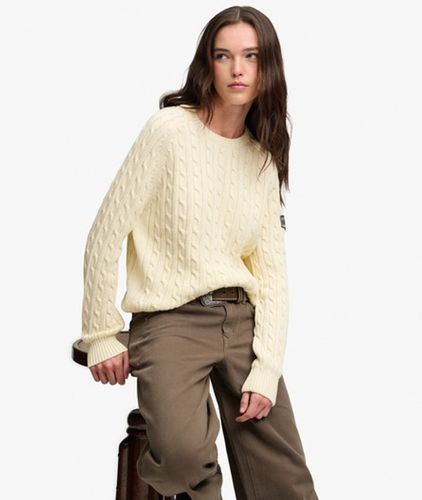 Damen Lässiger Zopfmuster-pullover - Größe: 38 - Superdry - Modalova