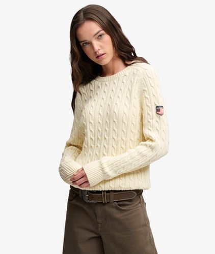 Damen Lässiger Zopfmuster-pullover - Größe: 44 - Superdry - Modalova