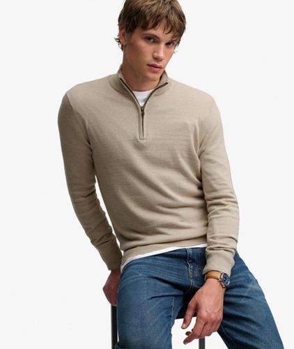 Herren Essential Pullover mit Halbzip Schmale Passform - Größe: L - Superdry - Modalova