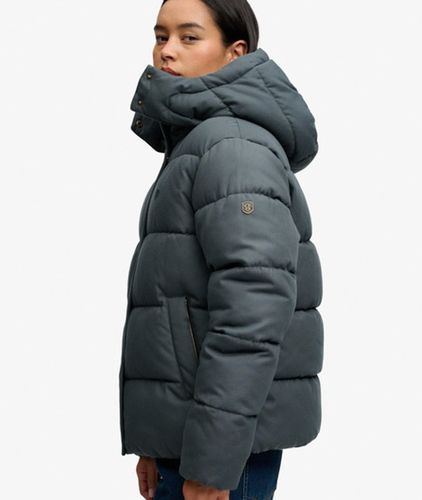 Damen Premium Karierte Steppjacke mit Kapuze - Größe: 40 - Superdry - Modalova