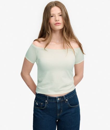Damen Bardot Off-shoulder-top Schmale Passform - Größe: 42 - Superdry - Modalova