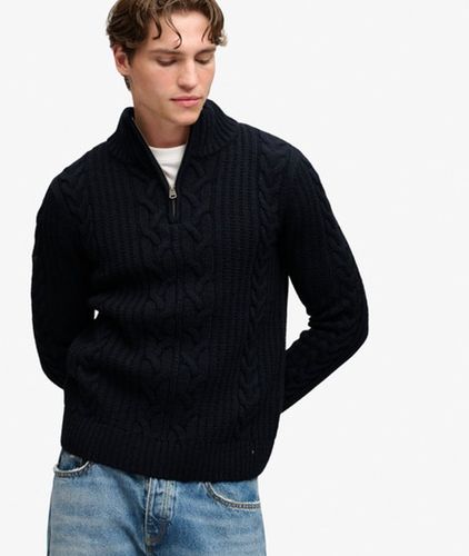 Herren Jacob Cable Strickpullover mit Reißverschluss - Größe: L - Superdry - Modalova