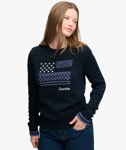 Damen Statement Cable Flag Strickpullover Lockere Passform - Größe: 44 - Superdry - Modalova