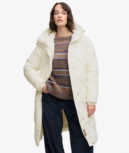 Damen Longline Steppjacke mit Rautenmuster - Größe: 38 - Superdry - Modalova