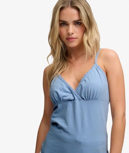 Damen Athletic Essentials V-ausschnitt Top mit Spitzenbesatz - Größe: 40 - Superdry - Modalova