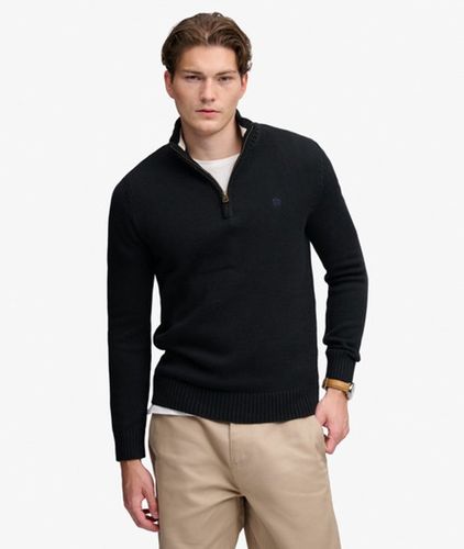 Herren Strickpullover mit Halbreißverschluss und Schmaler Passform - Größe: L - Superdry - Modalova