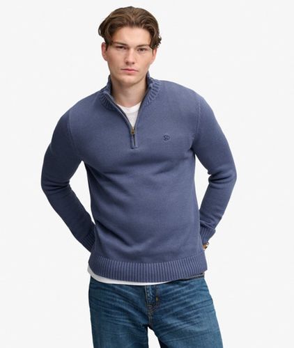 Herren Strickpullover mit Halbreißverschluss und Schmaler Passform - Größe: Xxl - Superdry - Modalova