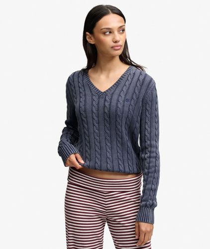 Damen Washed Cable Pullover mit Schmaler Passform - Größe: 40 - Superdry - Modalova