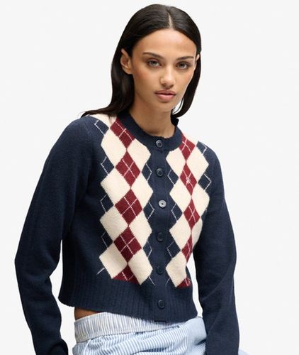 Damen Argyle Strickjacke - Größe: 36 - Superdry - Modalova