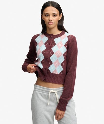Damen Argyle Strickjacke - Größe: 42 - Superdry - Modalova