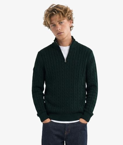 Herren Preppy Cable-pullover mit Halbreißverschluss und Schmaler Passform - Größe: XL - Superdry - Modalova
