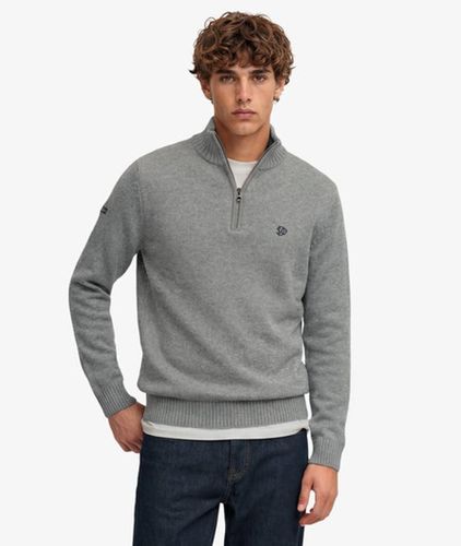 Herren Strickpullover mit Halbreißverschluss und Schmaler Passform - Größe: XL - Superdry - Modalova