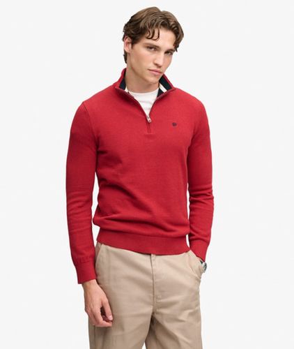 Herren Preppy Essential Baumwoll-pullover mit Reißverschluss - Größe: L - Superdry - Modalova