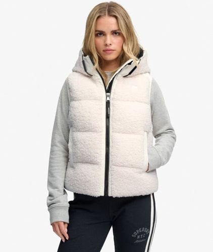 Damen Borg Kapuzen-steppweste - Größe: 36 - Superdry - Modalova