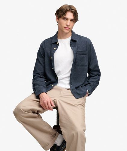 Herren Twill Tweed Jersey-hemd - Größe: L - Superdry - Modalova