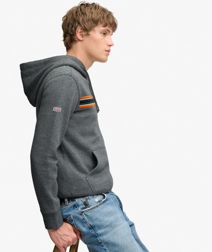 Herren Baumwolle Outdoors Stripe Logo Kapuzenpullover Lockere Passform, , Größe: XL - Superdry - Modalova