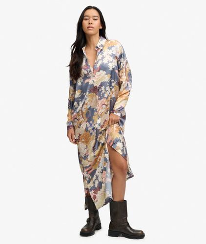 Damen Satin-maxi-hemdblusenkleid OverGrößed-passform - Größe: 40 - Superdry - Modalova