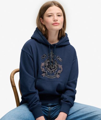 Damen Regal Crest Kapuzenpullover Lockere Passform - Größe: 42 - Superdry - Modalova