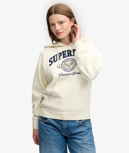 Damen Baumwolle Gesticktes Logo Country Crest Kapuzenpullover Lockere Passform, , Größe: 42 - Superdry - Modalova