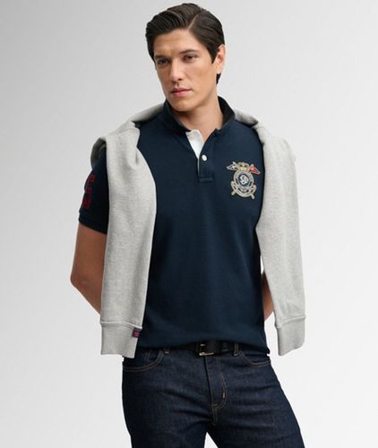 Herren Crest Poloshirt mit Lockerer Passform - Größe: L - Superdry - Modalova