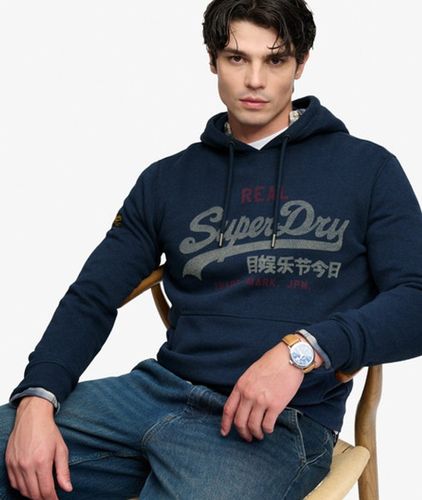 Herren Baumwolle Grafikdruck Vintage Logo Heritage Kapuzenpullover in Lockerer Passform, , Größe: S - Superdry - Modalova