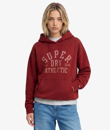 Damen Baumwolle Textdruck Athletic Essentials Kapuzenpullover in Lockerer Passform, , Größe: 34 - Superdry - Modalova
