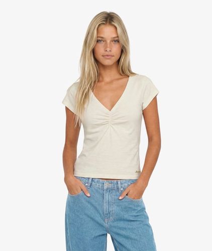 Damen T-shirt mit Raffung und Schmaler Passform - Größe: 42 - Superdry - Modalova