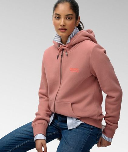 Damen Baumwolle Gesticktes Logo Athletic Essentials Kapuzenpullover Mit Reißverschluss, - Größe: 38 - Superdry - Modalova
