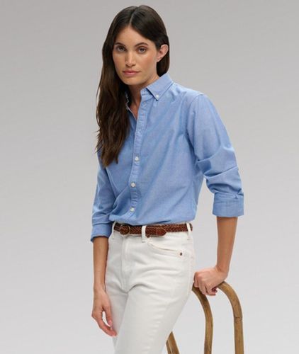 Damen Oxford Langarmhemd mit Schmaler Passform - Größe: 38 - Superdry - Modalova