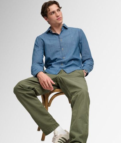 Herren Essentials Chambray Hemd mit Lockerer Passform - Größe: XL - Superdry - Modalova