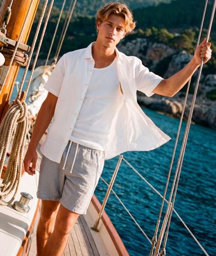 Herren Riviera Kurzarm-leinenhemd - Größe: Xxl - Superdry - Modalova