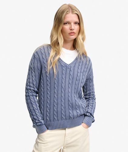 Damen Washed Cable Pullover mit Schmaler Passform - Größe: 36 - Superdry - Modalova