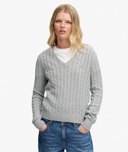 Damen Washed Cable Pullover mit Schmaler Passform - Größe: 38 - Superdry - Modalova