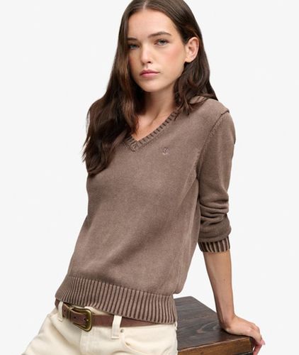 Damen Washed V-ausschnitt Pullover - Größe: 36 - Superdry - Modalova