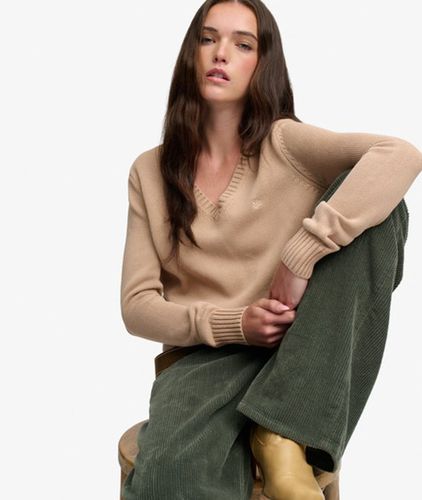 Damen Washed V-ausschnitt Pullover - Größe: 34 - Superdry - Modalova
