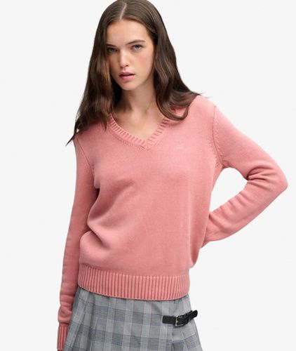 Damen Washed V-ausschnitt Pullover - Größe: 40 - Superdry - Modalova