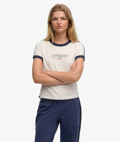Damen Athletic Essentials Ringer-t-shirt mit Grafik - Größe: 44 - Superdry - Modalova
